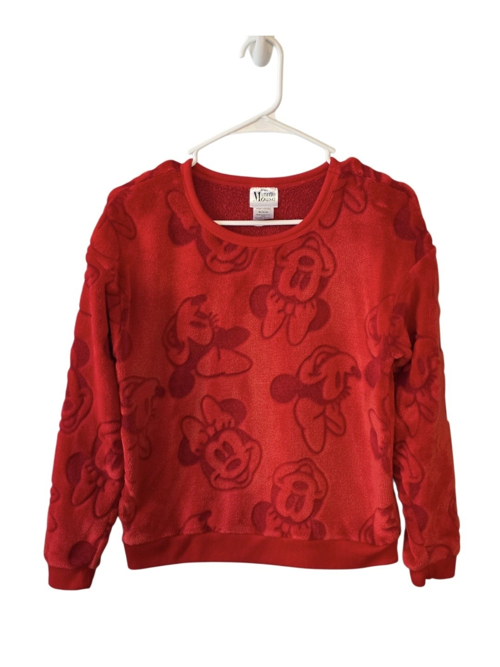 Disney Minnie Mouse Red Fleece Crewneck Sweatshirt XL (14-16)
